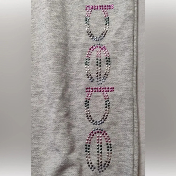 BEBE SPORT Women Nailhead Studded LOGO Joggers Sweat Pants in Heather Grey Nwt - Picture 9 of 11